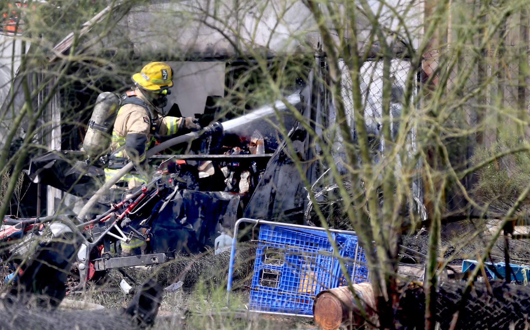 Salvage yard fire